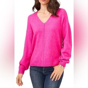 Vince Camuto Pink Pullover V-neck Sweater - Women’s  XS